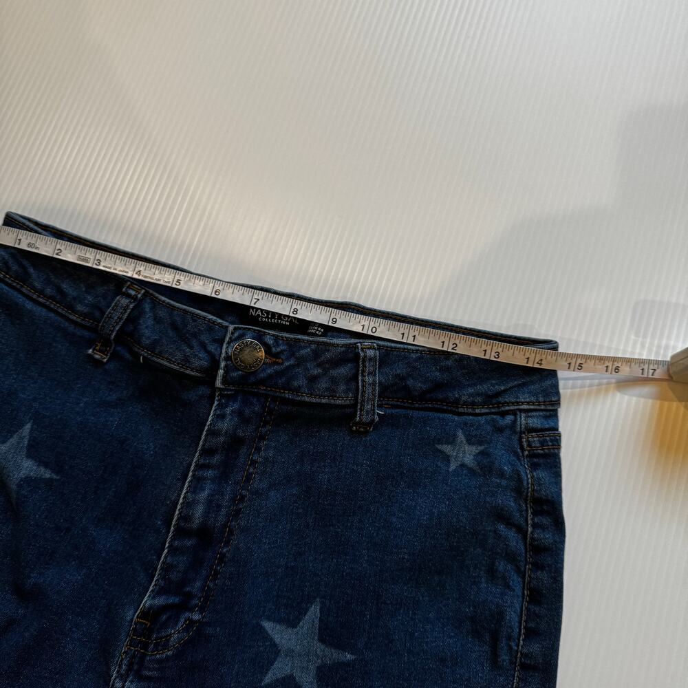 Nasty Gal Star Print Flare Jeans Women’s US 12 USA Y2K Americana Western 29x32 - Picture 16 of 16
